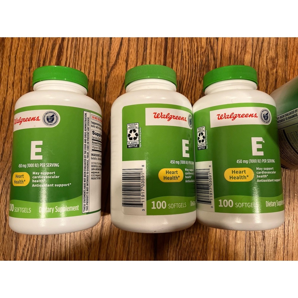 3 Walgreens Vit. E 100 Jells Total 300
